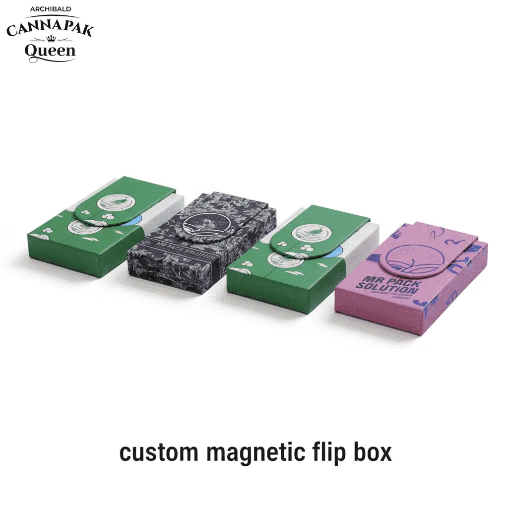 magnetic flip top weed pre roll box